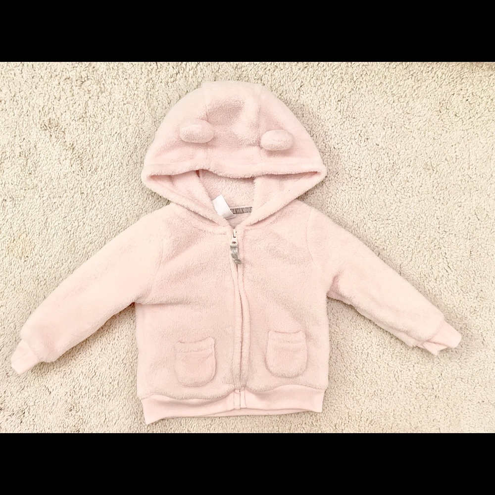 Carter’s baby girls pink fleece jacket size 9 mos